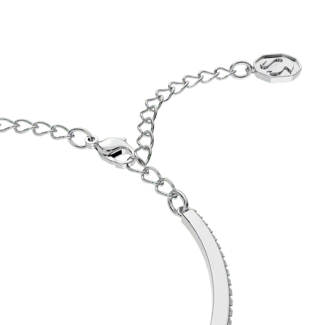 Swarovski Una Bangle Octagon Cut Pave White Rhodium Plated - Bluestreak Crystals