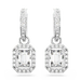 Swarovski Una Drop Earrings Octagon Cut Pave White Rhodium Plated - Bluestreak Crystals