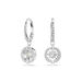 Swarovski Una Drop Earrings Round Cut White Rhodium Plated - Bluestreak Crystals