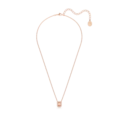 Swarovski Una Necklace Octagon Cut Pave Pink Rose Gold-Tone Plated - Bluestreak Crystals