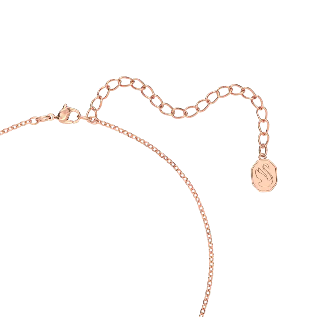 Swarovski Una Necklace Octagon Cut Pave Pink Rose Gold-Tone Plated - Bluestreak Crystals