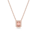 Swarovski Una Necklace Octagon Cut Pave Pink Rose Gold-Tone Plated - Bluestreak Crystals