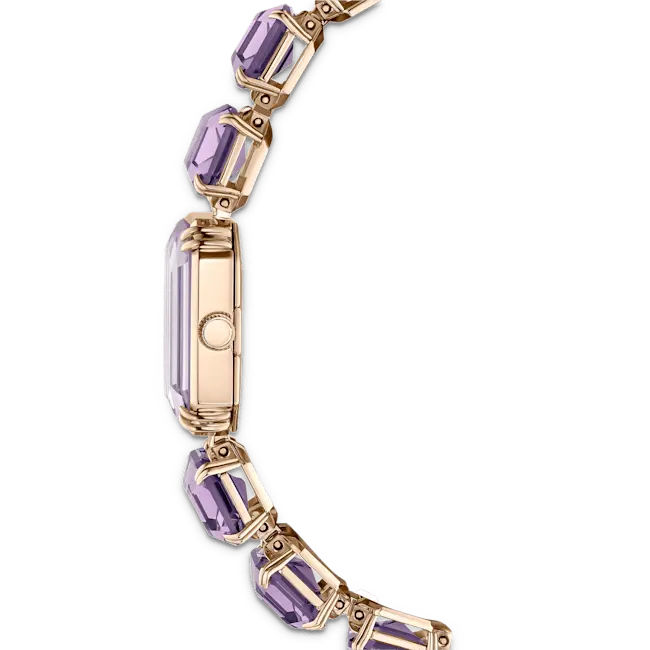 Swarovski Watch Octagon Cut Bracelet Purple Champagne Gold-Tone Finish - Bluestreak Crystals