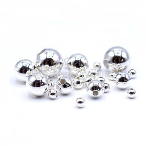 Silver Plated Smooth Round Beads - Bluestreak Crystals